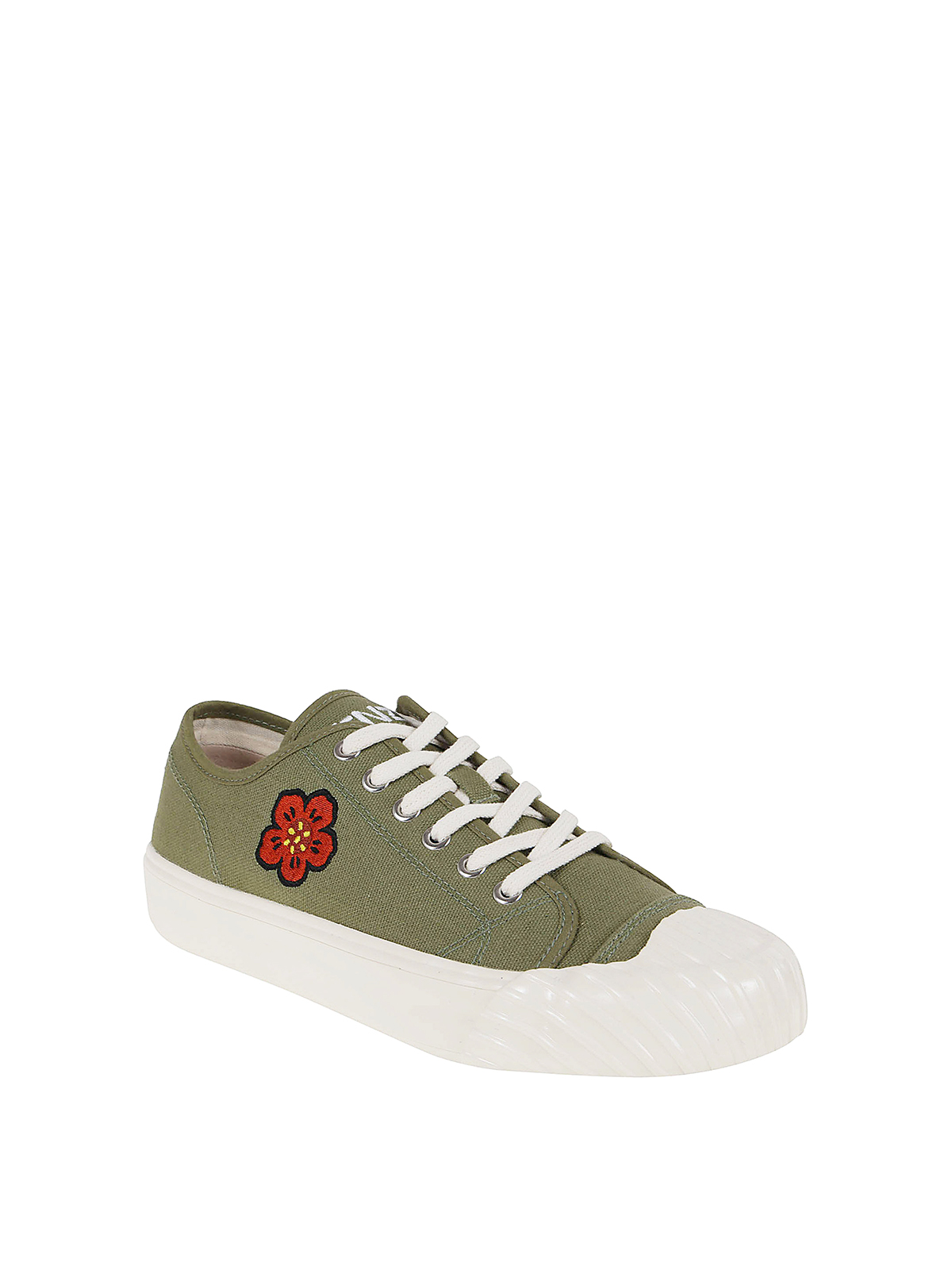 Shop Kenzo Low Top Cotton Sneakers In Green