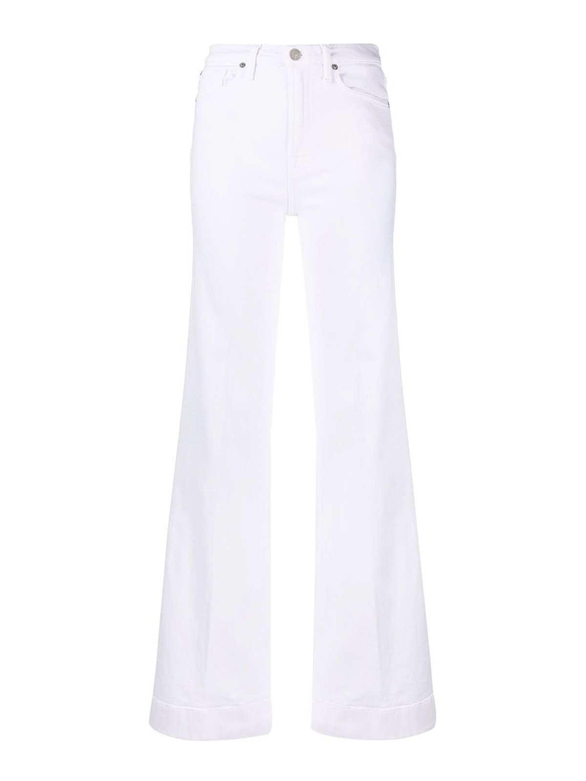 7 For All Mankind White Flared Jeans In Black