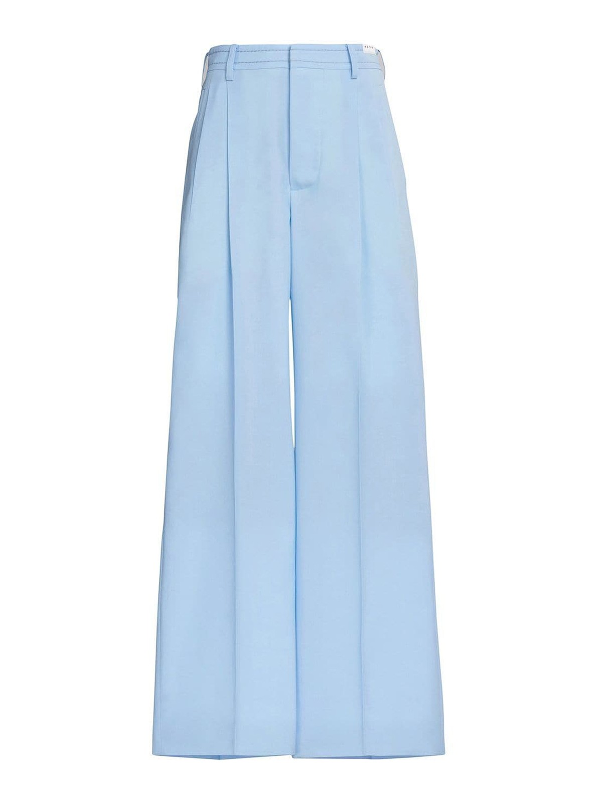 Shop Marni Wide Leg Tailored Trousers In Light Blue