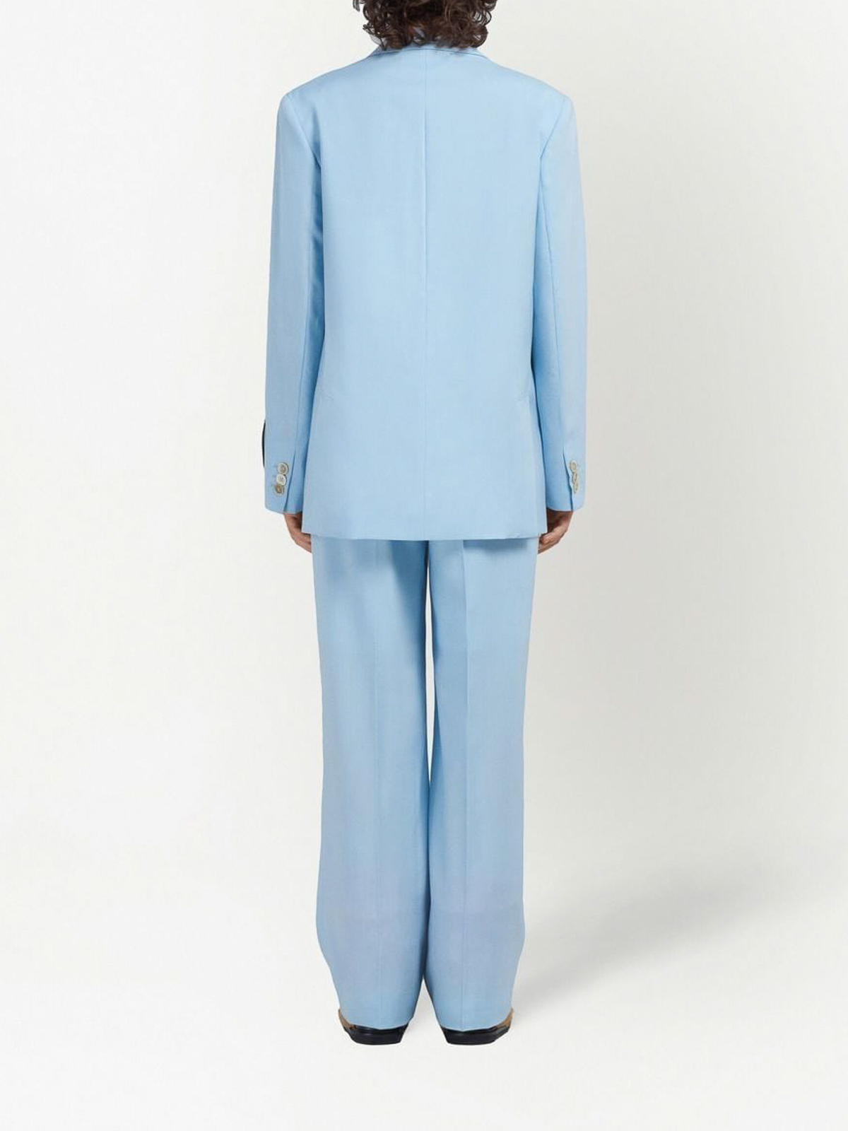 Shop Marni Wide Leg Tailored Trousers In Light Blue