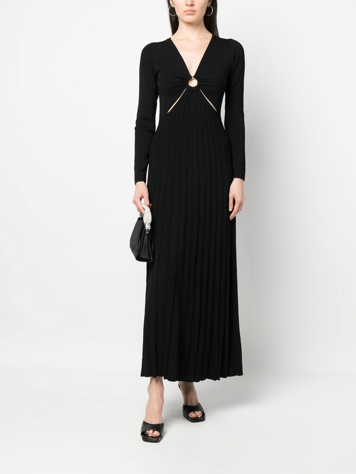 Shop Michael Kors V-neck Maxi Dress In Black