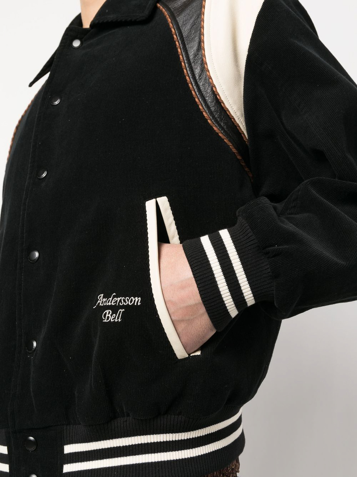 【ANDERSSON BELL】バーシティ ジャケット (ブラック) Andersson Bell Black Zip Leather Jacket Andersson Bell