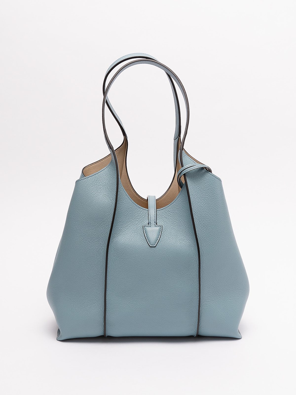 TOD'S ブルーショルダーバッグ　Diバック Woman ライトブルー トッズ Di バッグ フォリオ レザー バッグ