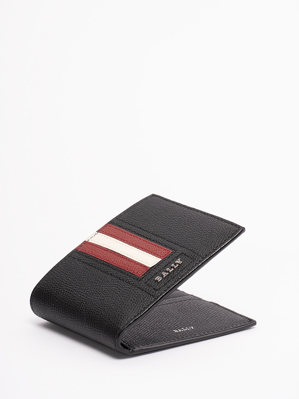 Shop Bally Wallet In Grained Leather With Logo In Black