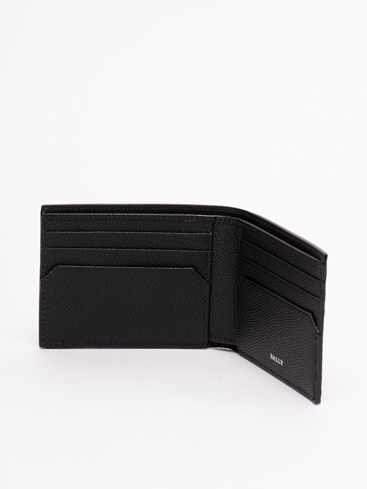 Shop Bally Wallet In Grained Leather With Logo In Black