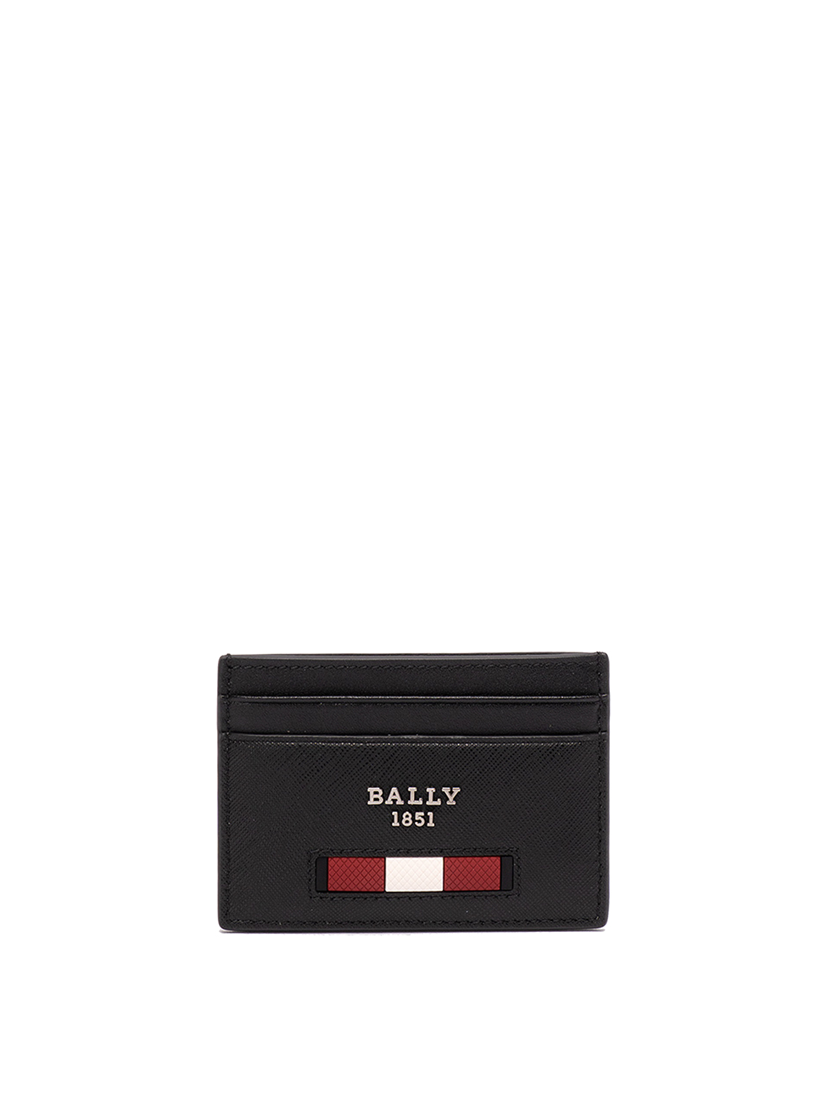 Bally Card Holder In Grained Leather With Logo In Black