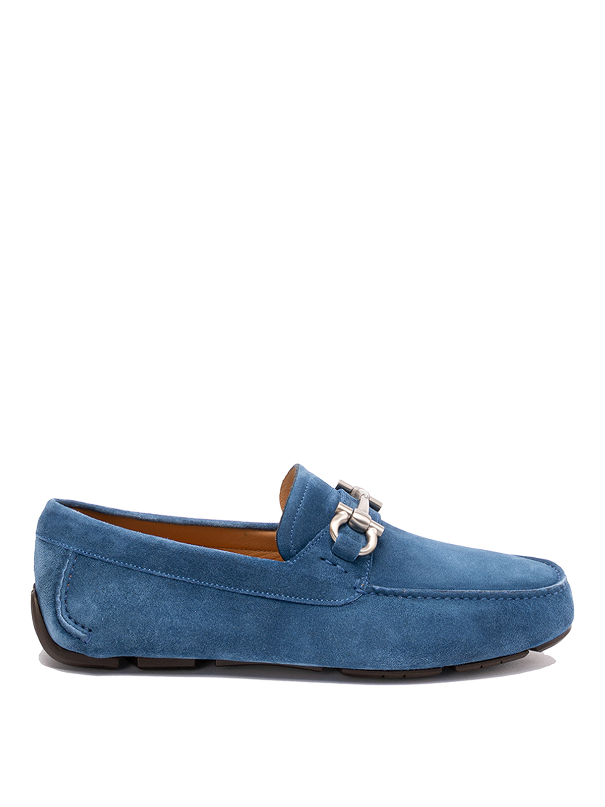 Ferragamo Adam Suede Loafers Blue Mens Salvatore Ferragamo Foster Gancini Loafers Indigo Suede  main image 3