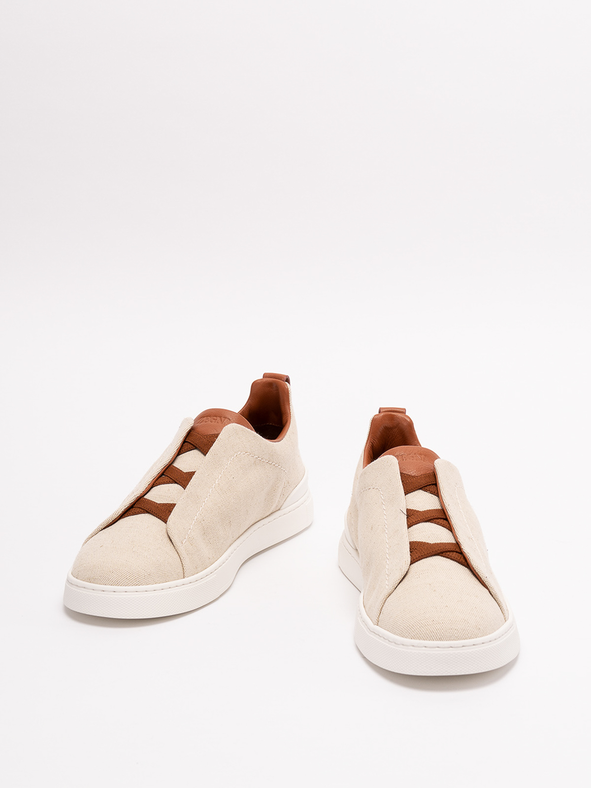 Zegna Men's Triple Stitch Leather Sneakers