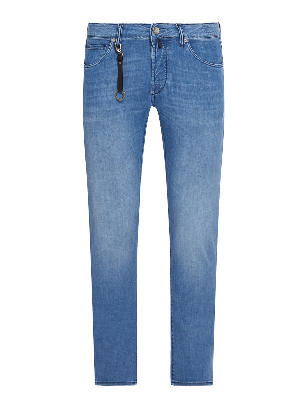 Incotex Washed Straight Leg Jeans In Blue