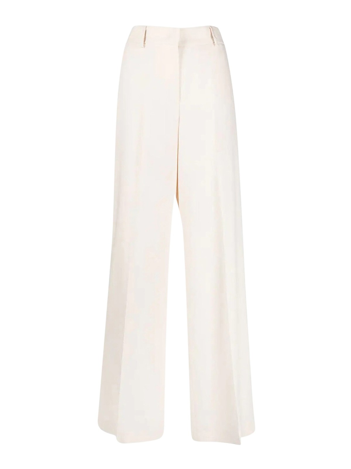Msgm High-waisted Trousers With Front Pleats In White