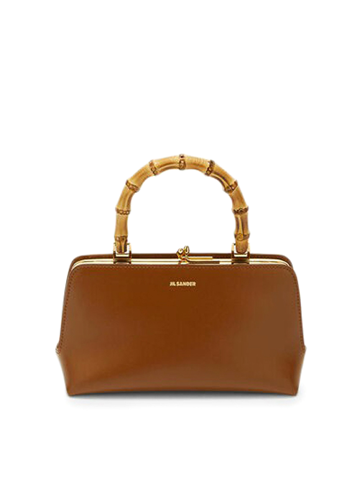 Shop Jil Sander Clutch-style Leather Bag With Handle In Marrón