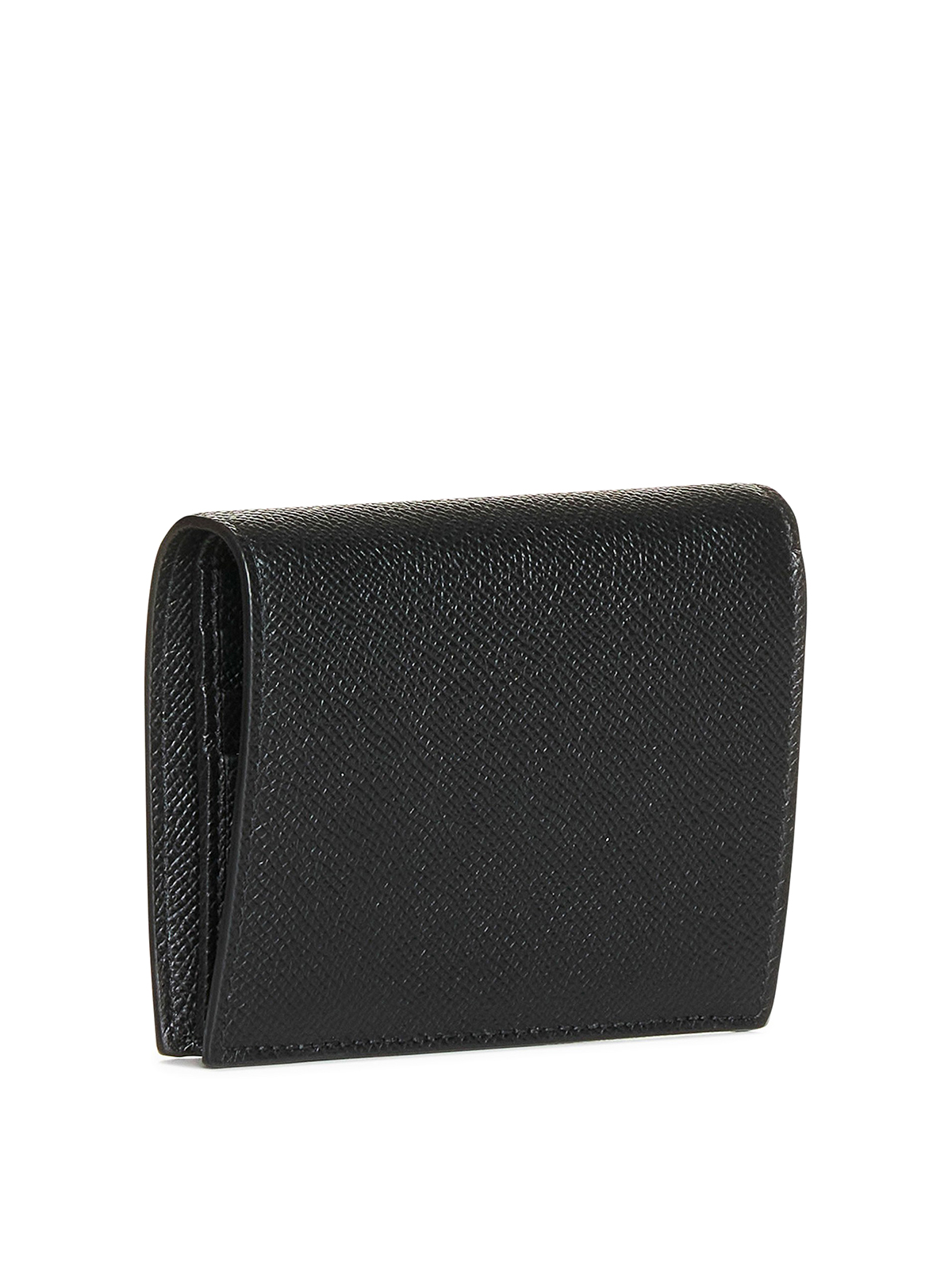 Shop Ferragamo Grained Leather Wallet With Logo In Negro