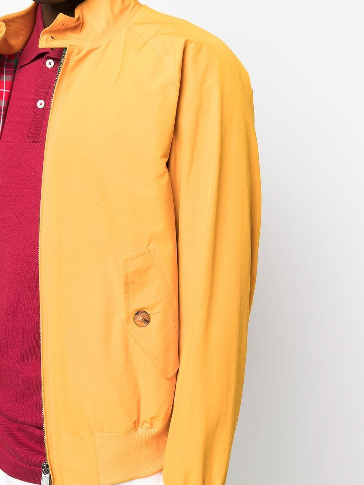Shop Baracuta Zipped Casual Jacket In Dark Yellow