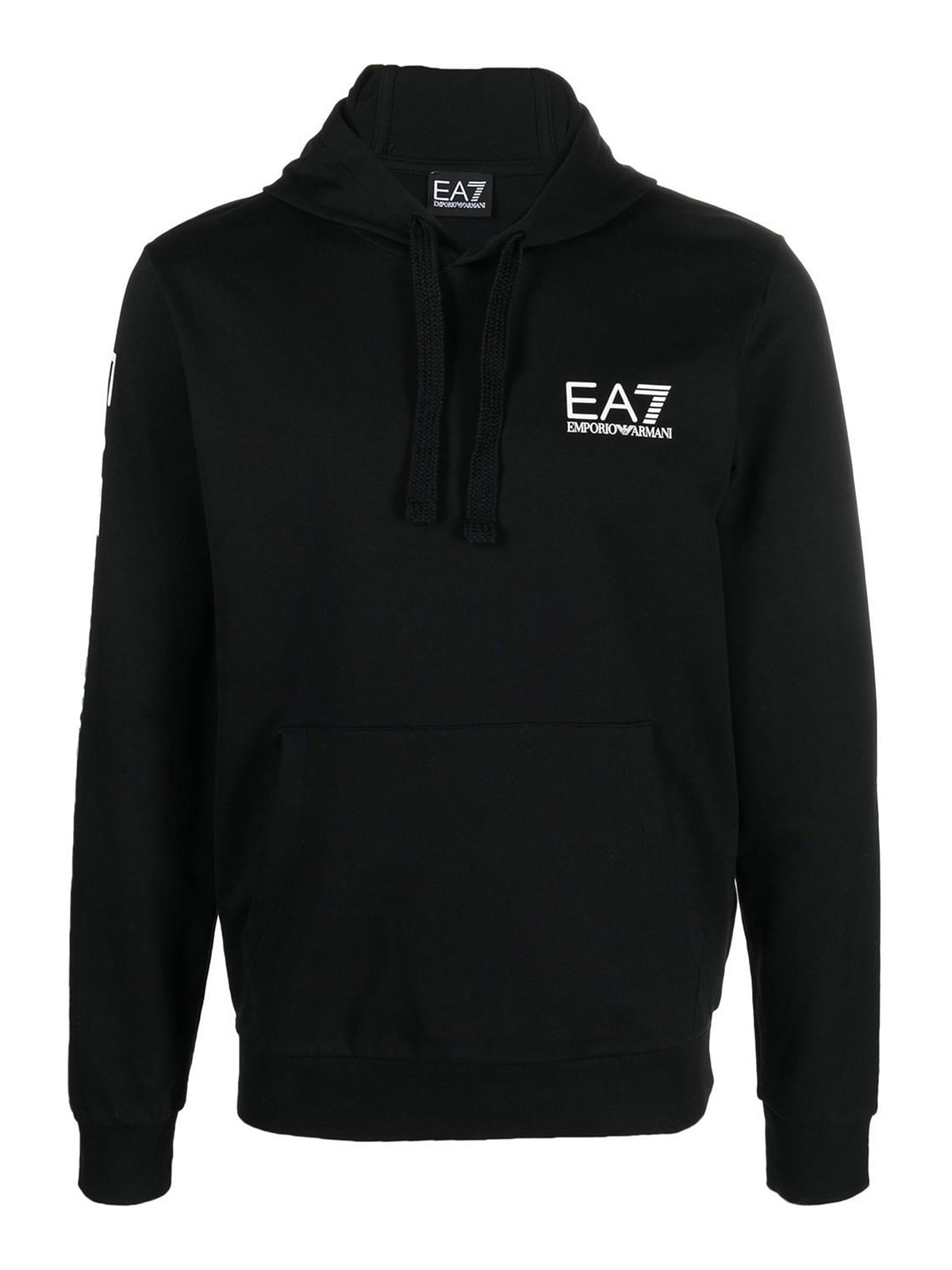 Sweatshirts & Sweaters EA7 Emporio Armani - Logo print cotton hoodie ...