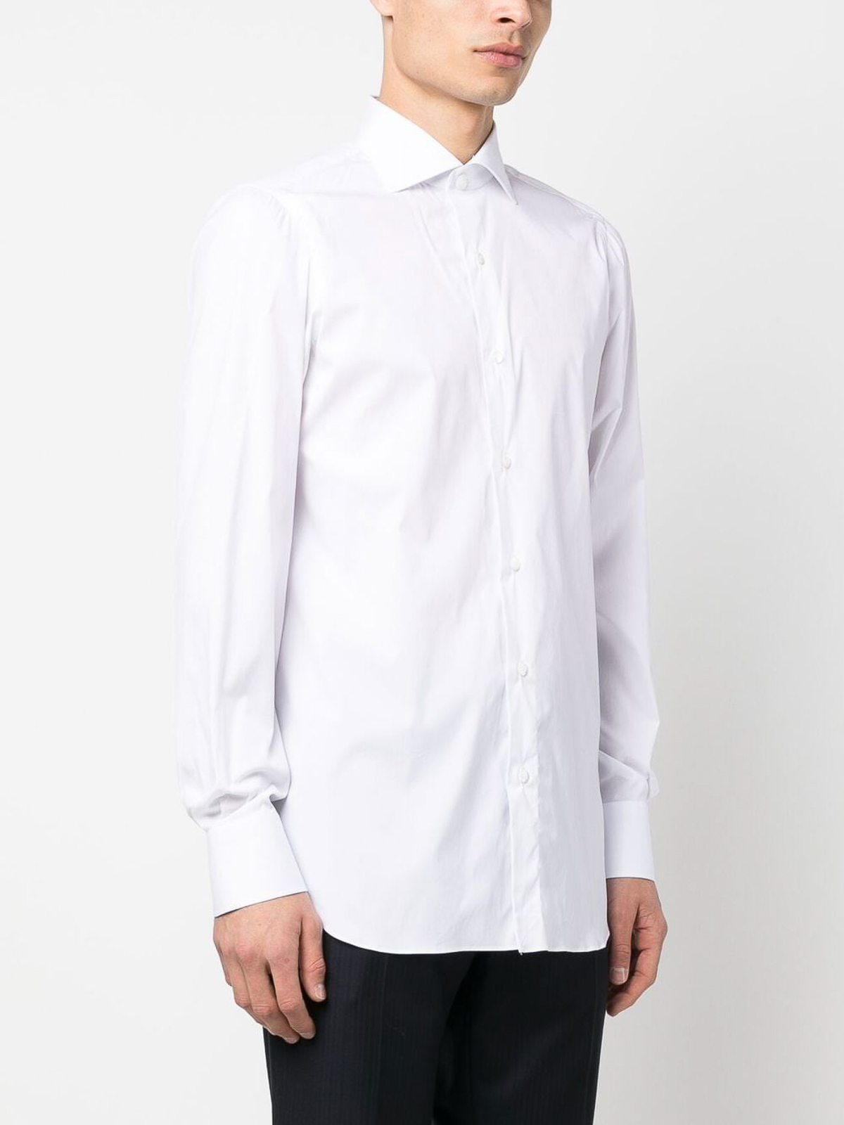 Shop Finamore 1925 Cotton Blend White Shirt