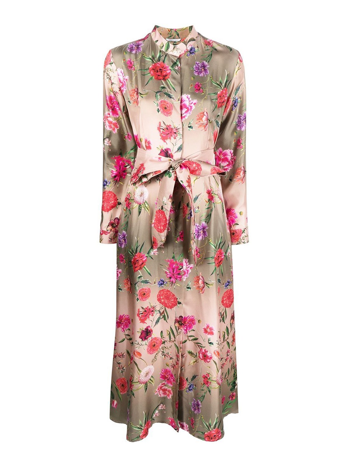 813 Ottotredici Floral Print Belted Dress In Multicolour