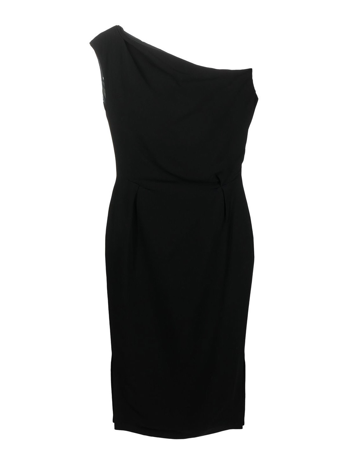 Shop Alexandre Vauthier One-shoulder Draped Midi Dress In Negro