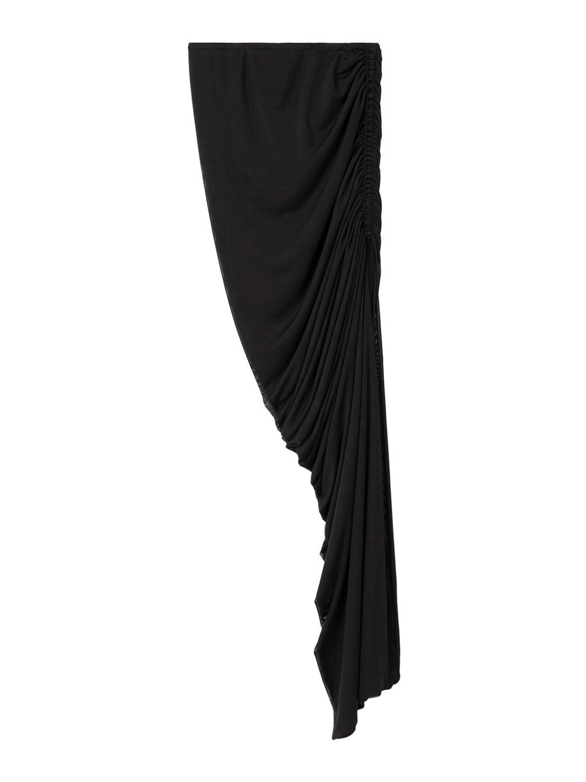 Shop Az Factory Ruched Detailed Splited Skirt In Negro