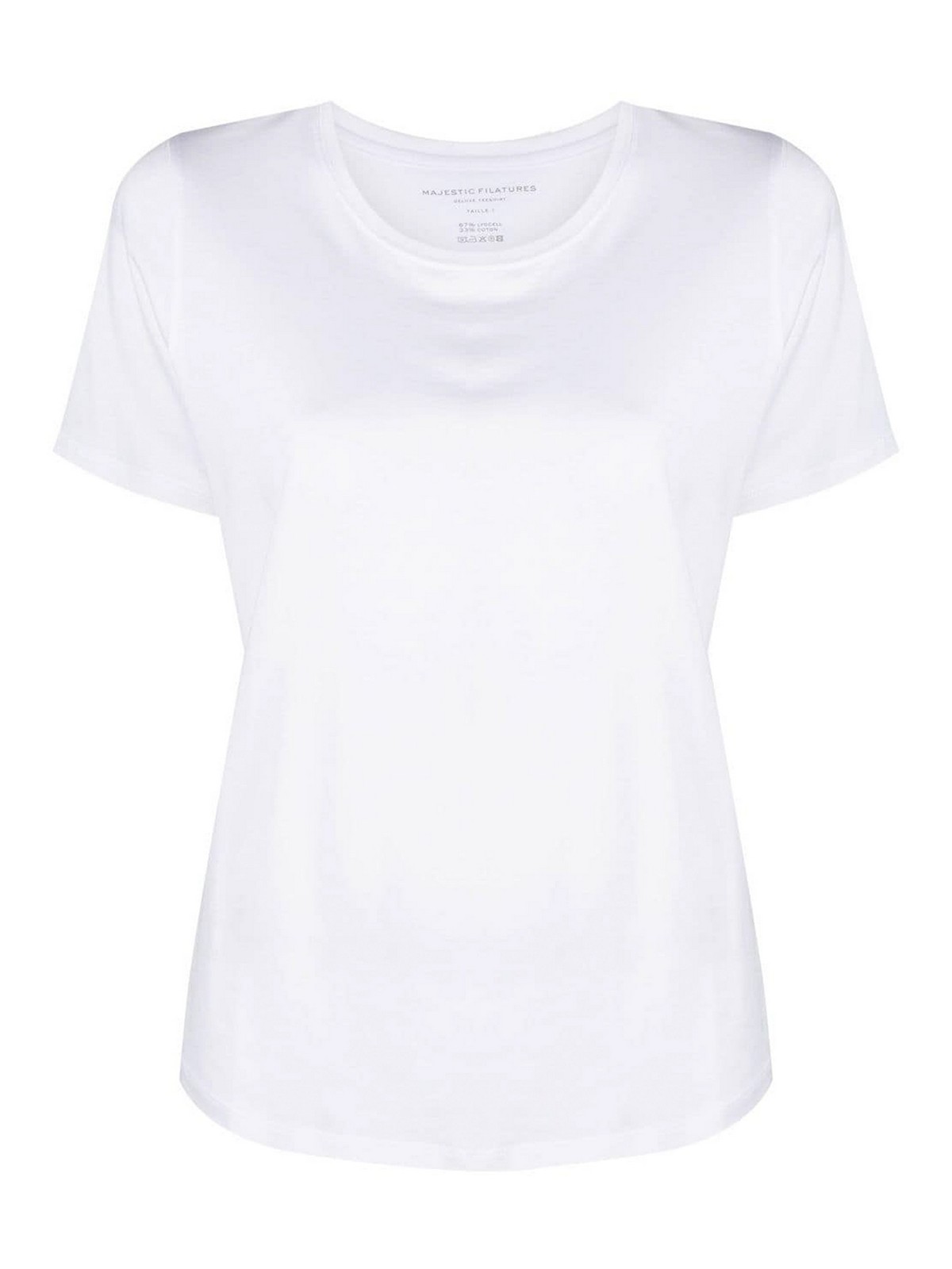 Majestic Cotton Blend Tee In White