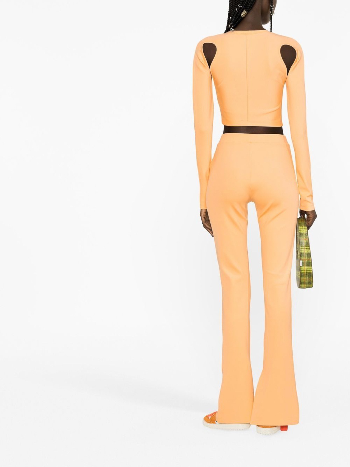 Shop Off-white Sleek Bootcut Trousers In Orange
