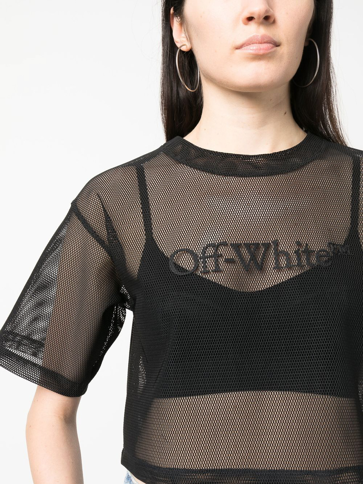 off-whiteロゴメッシュTシャツ-