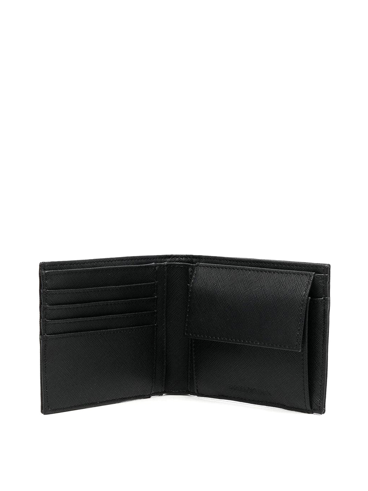 Shop Emporio Armani Logo Plaque Bifold Wallet In Black