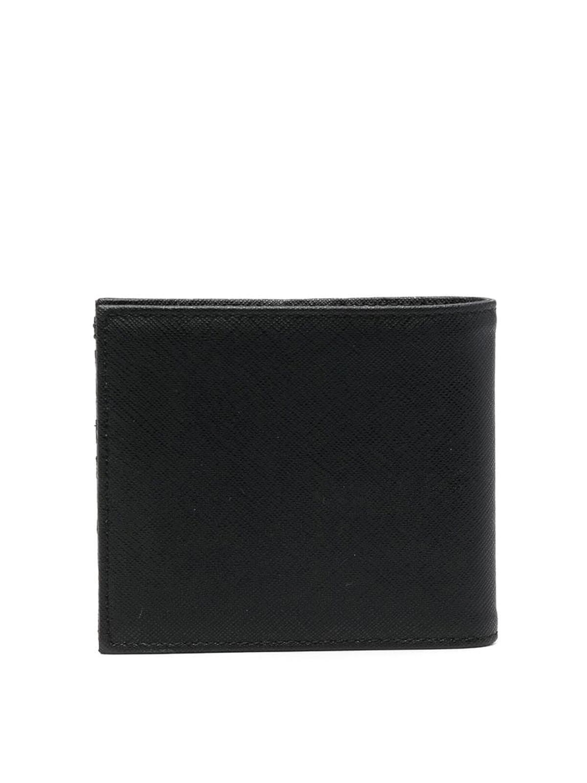 Shop Emporio Armani Logo Plaque Bifold Wallet In Black