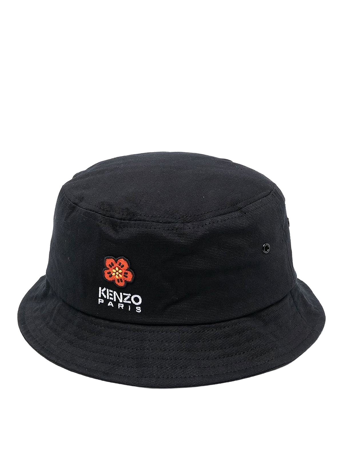 Shop Kenzo Embroidery Logo Bucket Hat In Black