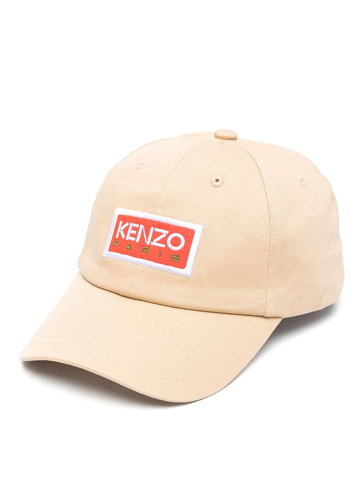 Kenzo Logo Embroidery Cap In Beige