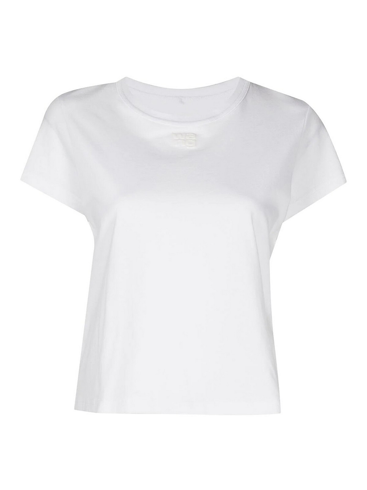 Shop Alexander Wang Cotton Crewneck T-shirt With Logo In White