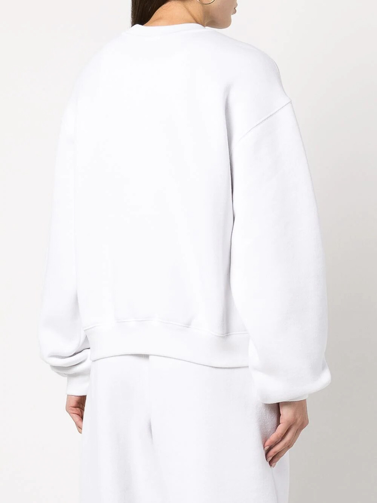 Shop Alexander Wang Crewneck Cotton Sweatshirt With Logo In Blanco