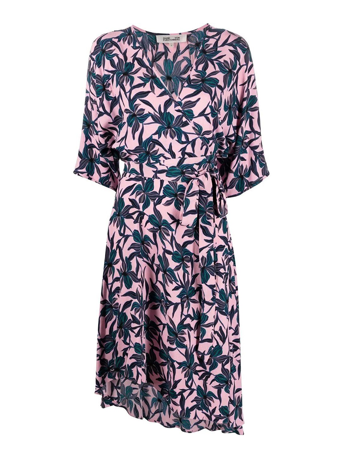 Diane Von Furstenberg Eloise asymmetric dress with v-neck|DVFDW4Q002ORTNP