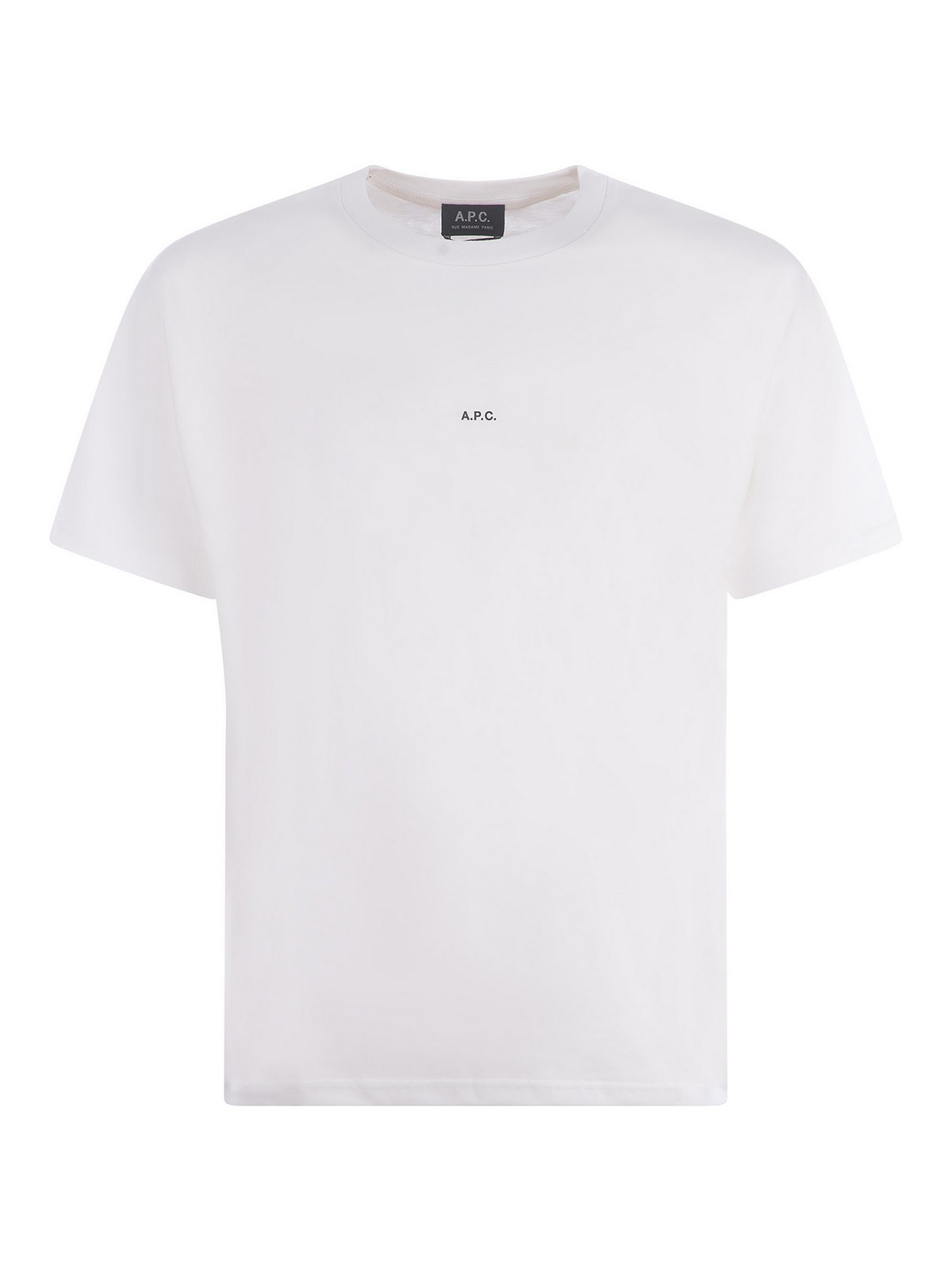 Apc Crewneck Cotton T-shirt With Logo In White