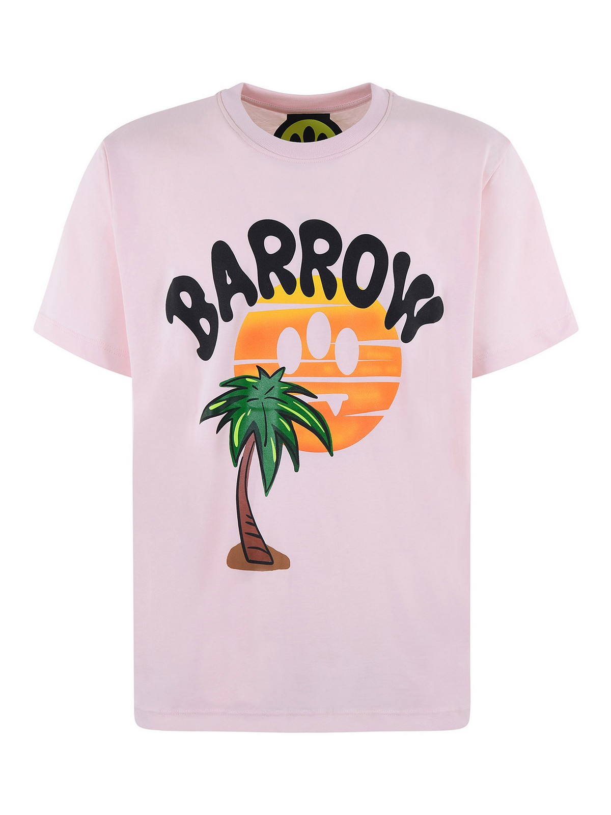 Barrow Logo Printed Cotton T-shirt In Pink