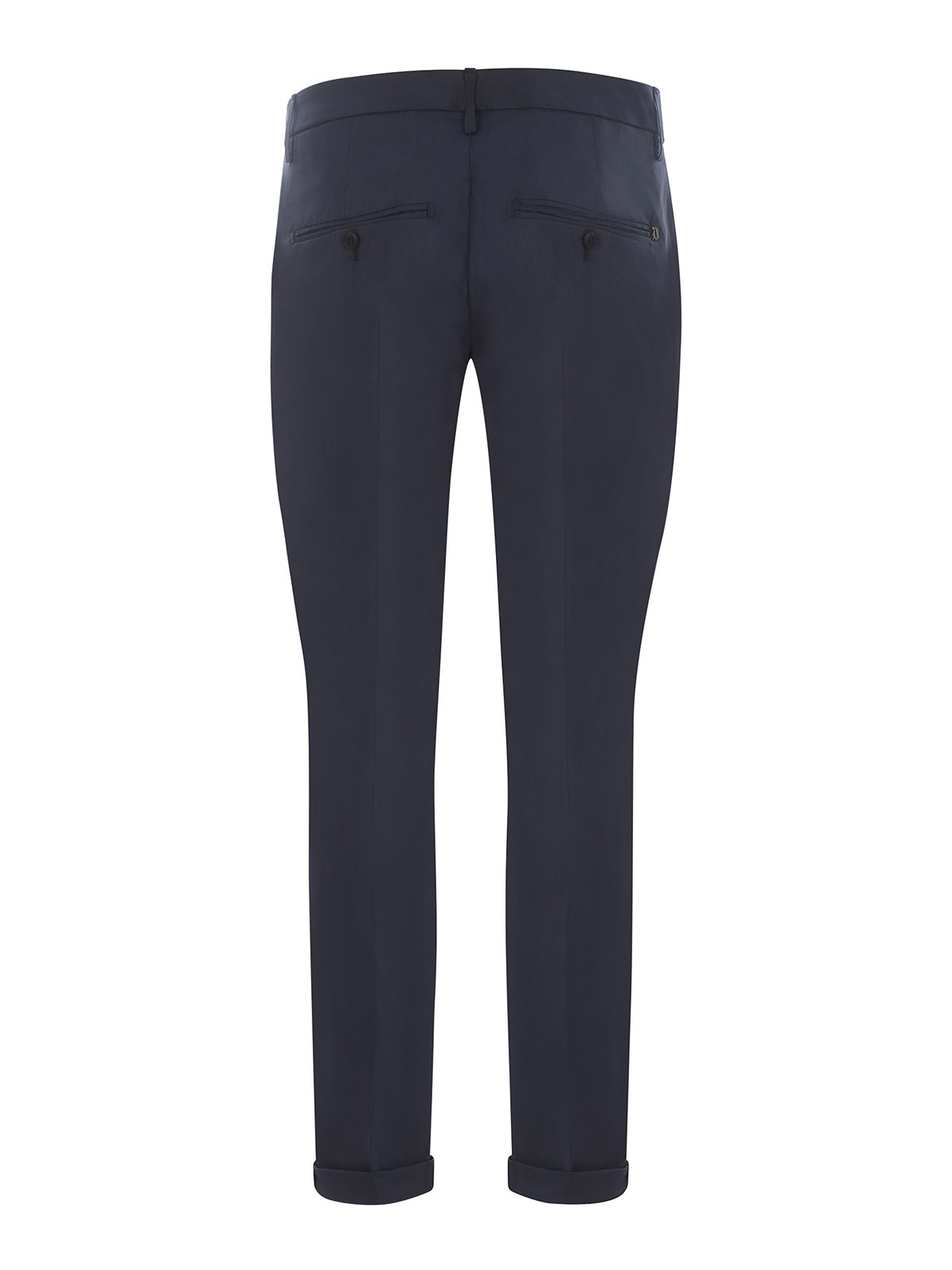 Shop Dondup Pleated Cotton Trousers With Hidden Closure In Blue