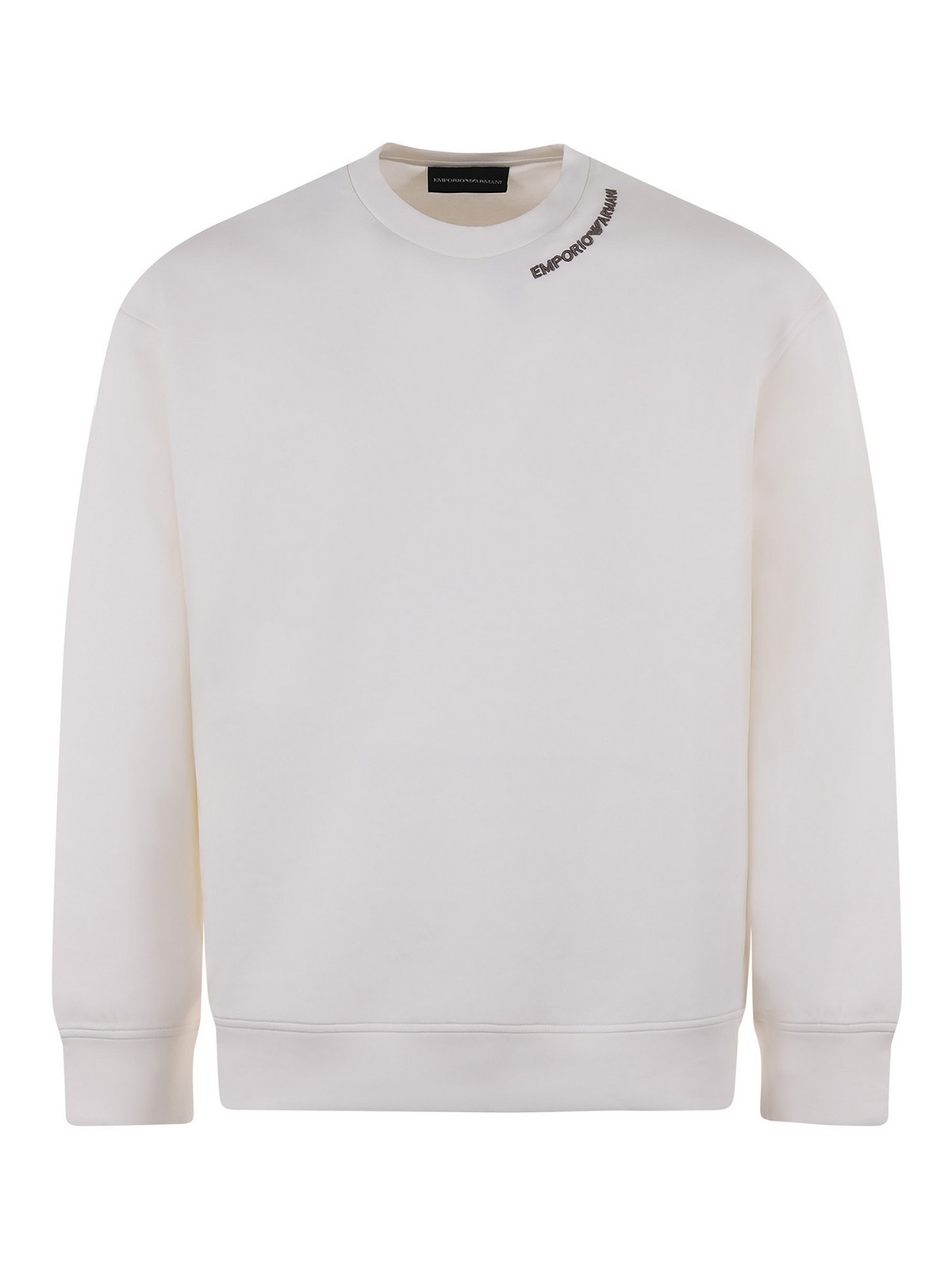 Emporio Armani Sweatshirt With Logo Around The Crewneck In White