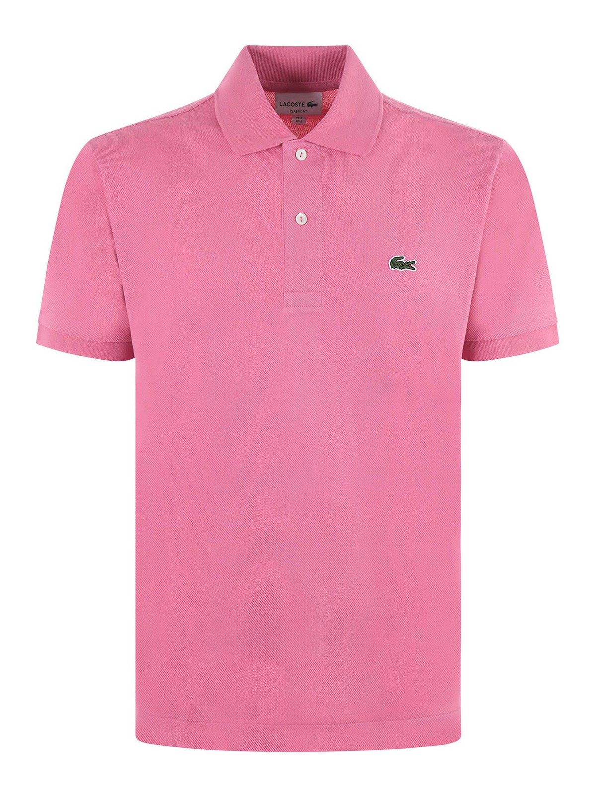 Lacoste Logo Embroidered Cotton Polo In Pink