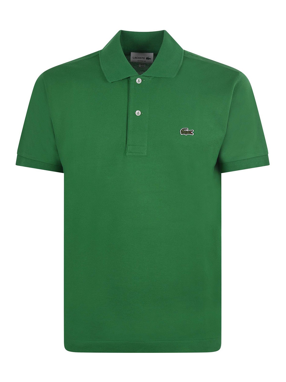 Lacoste Logo Embroidered Cotton Polo In Green