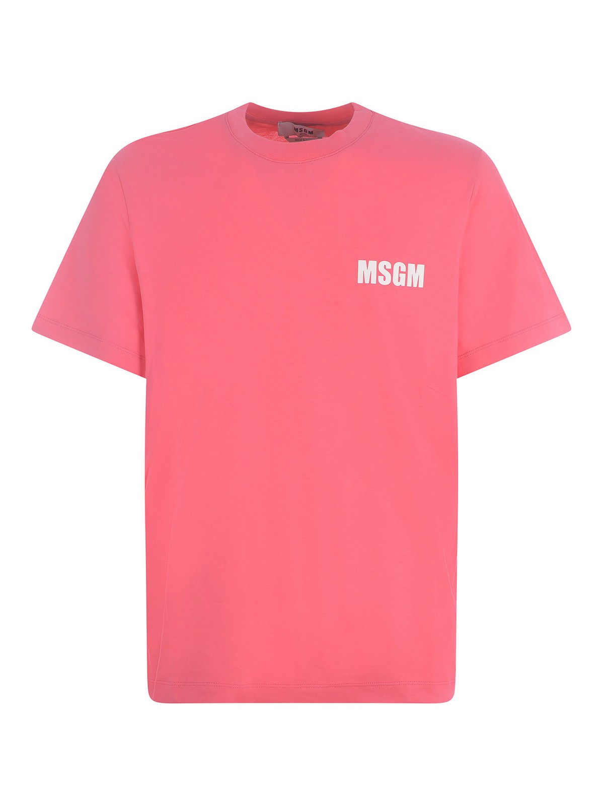 Msgm Contrasting Logo T-shirt In Pink