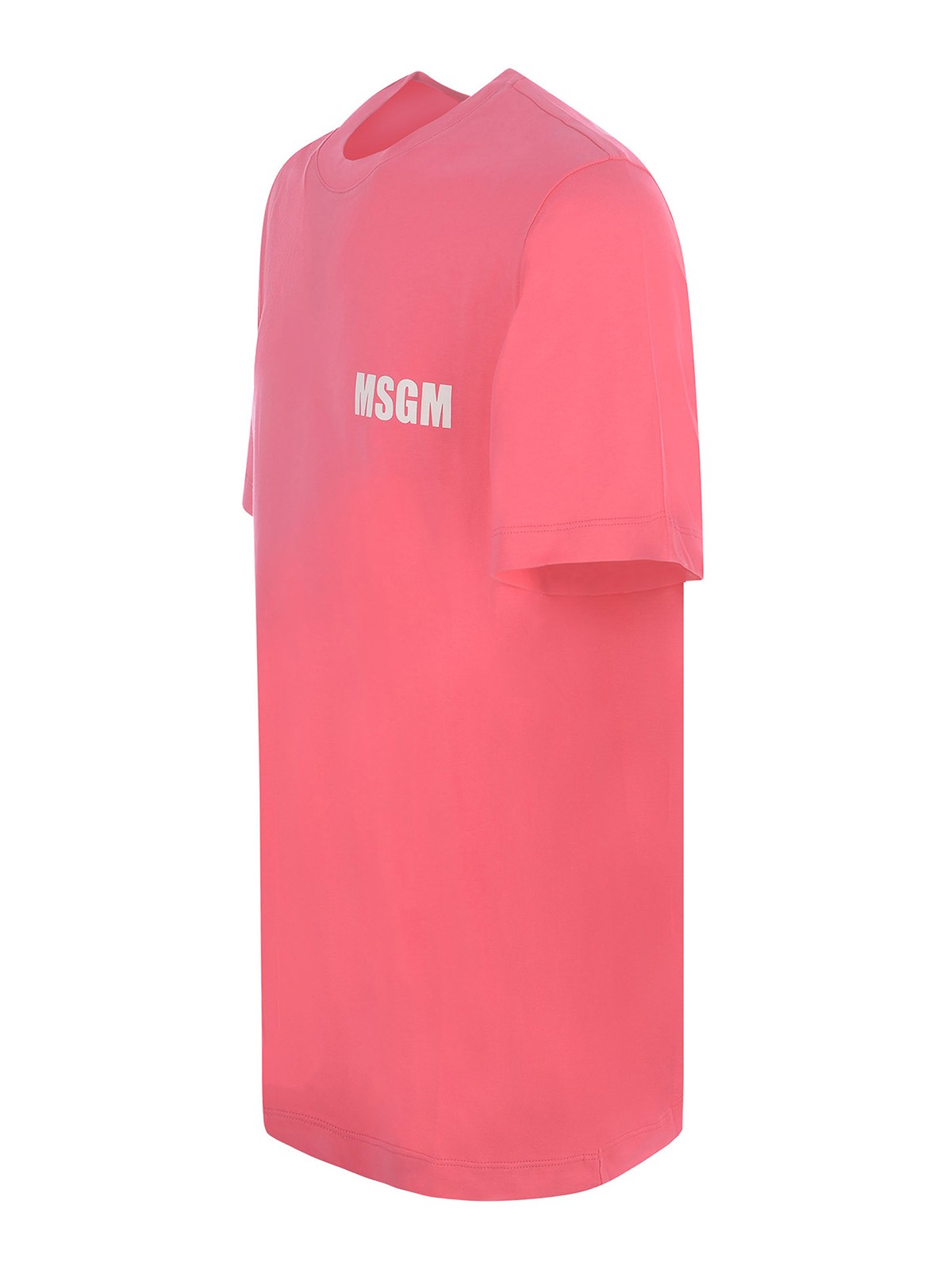 Shop Msgm Contrasting Logo T-shirt In Pink