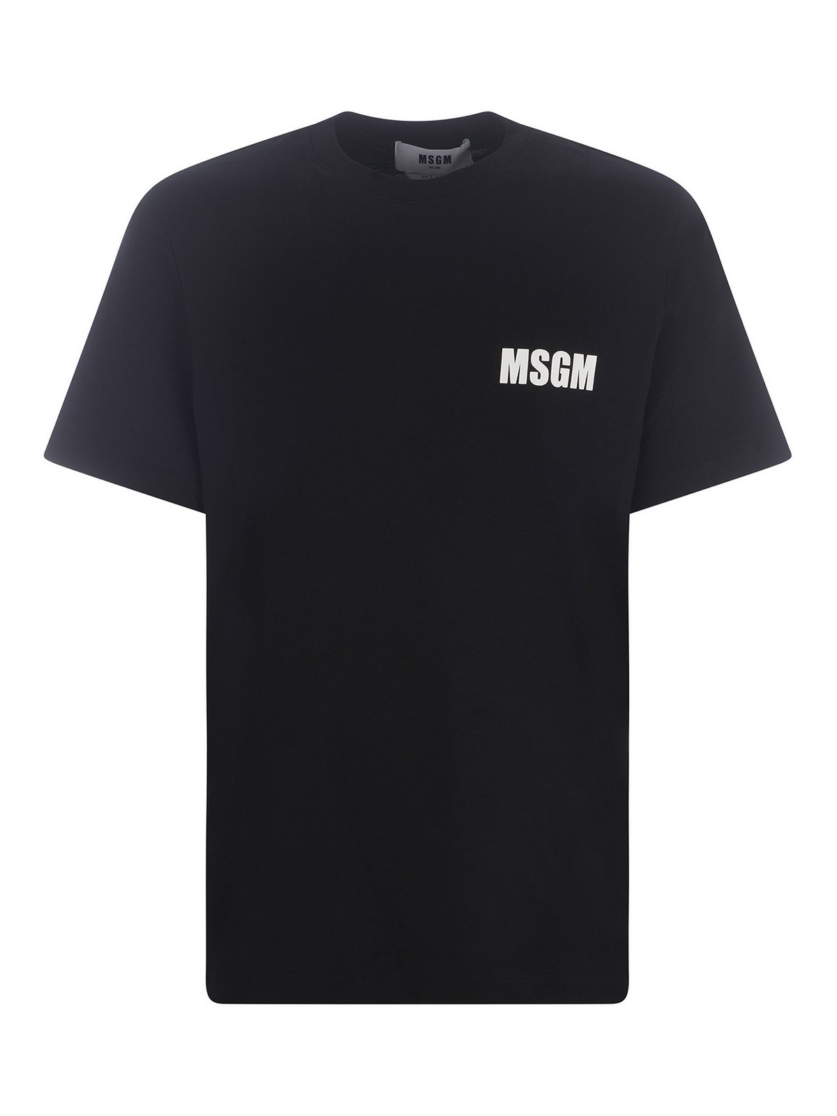 Msgm Contrasting Logo T-shirt In Black