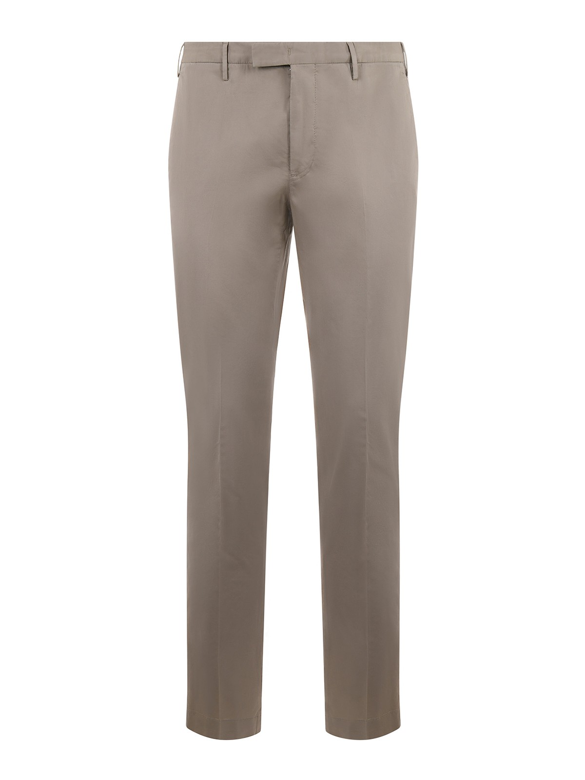 Pt Torino Cotton Trousers With Concealead Closure In Beige