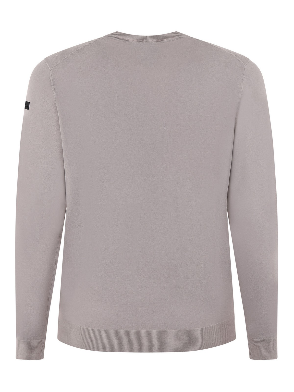 Shop Rrd Roberto Ricci Designs Ribbed Crewneck Sweater With Logo In Beige