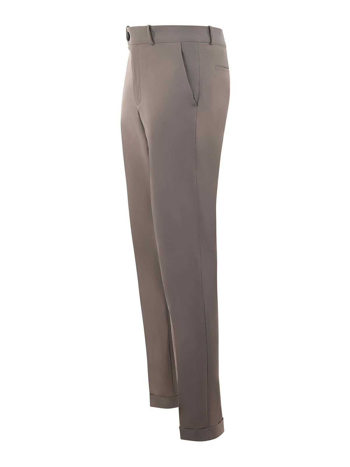 Shop Rrd Roberto Ricci Designs Pleated Straight Leg Trousers With Turn-ups In Grey