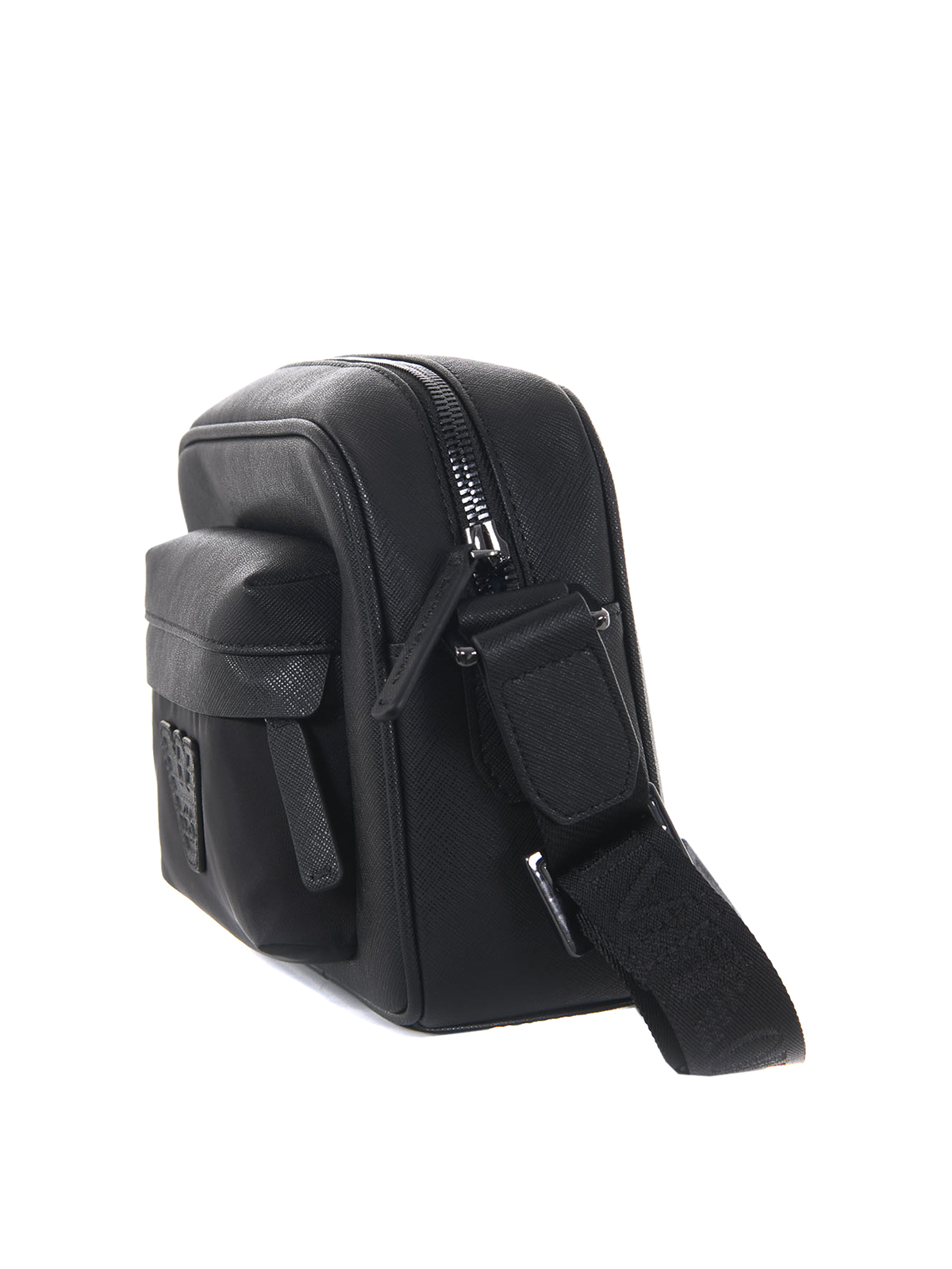 Emporio Armani Black Nylon Sling Bag