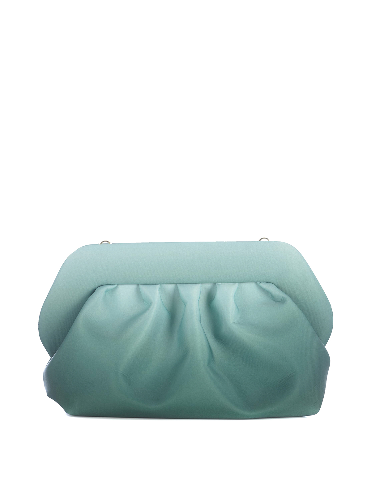Themoirè Faux Leather Clutch With Magnetic Closure In Light Blue
