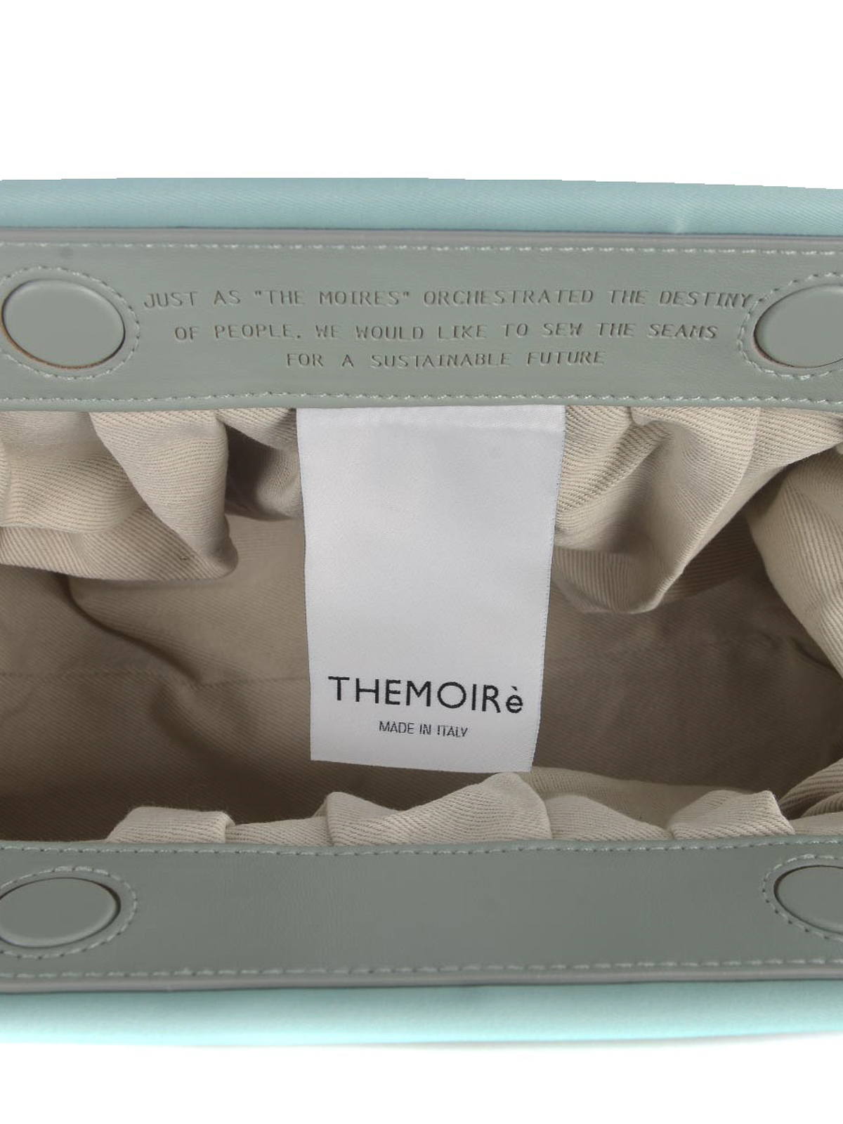 Shop Themoirè Faux Leather Clutch With Magnetic Closure In Light Blue