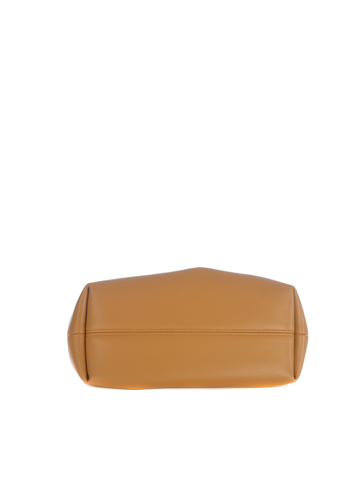 Shop Themoirè Faux Leather Clutch With Magnetic Closure In Light Brown