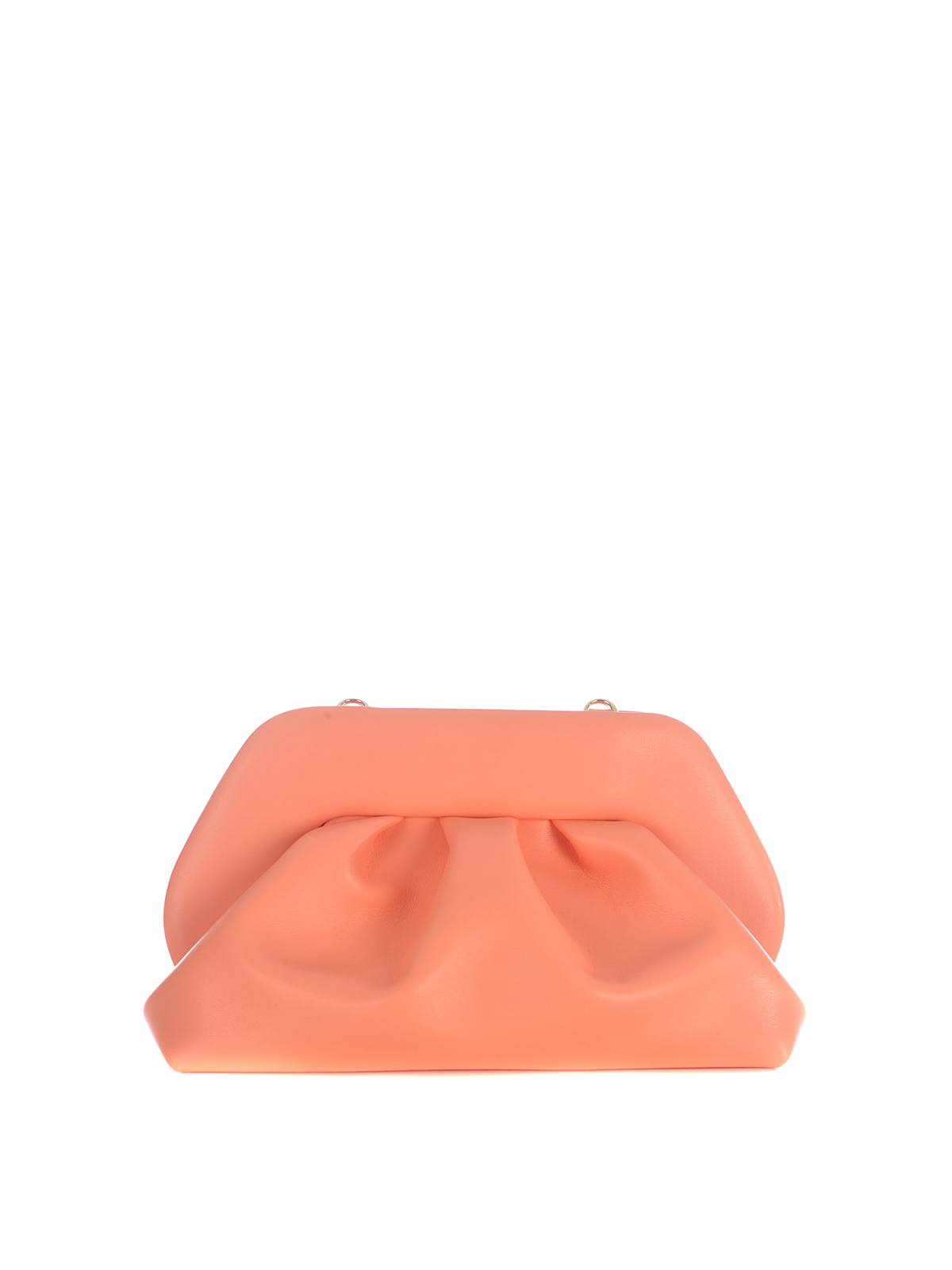 Themoirè Faux Leather Clutch With Magnetic Closure In Pink