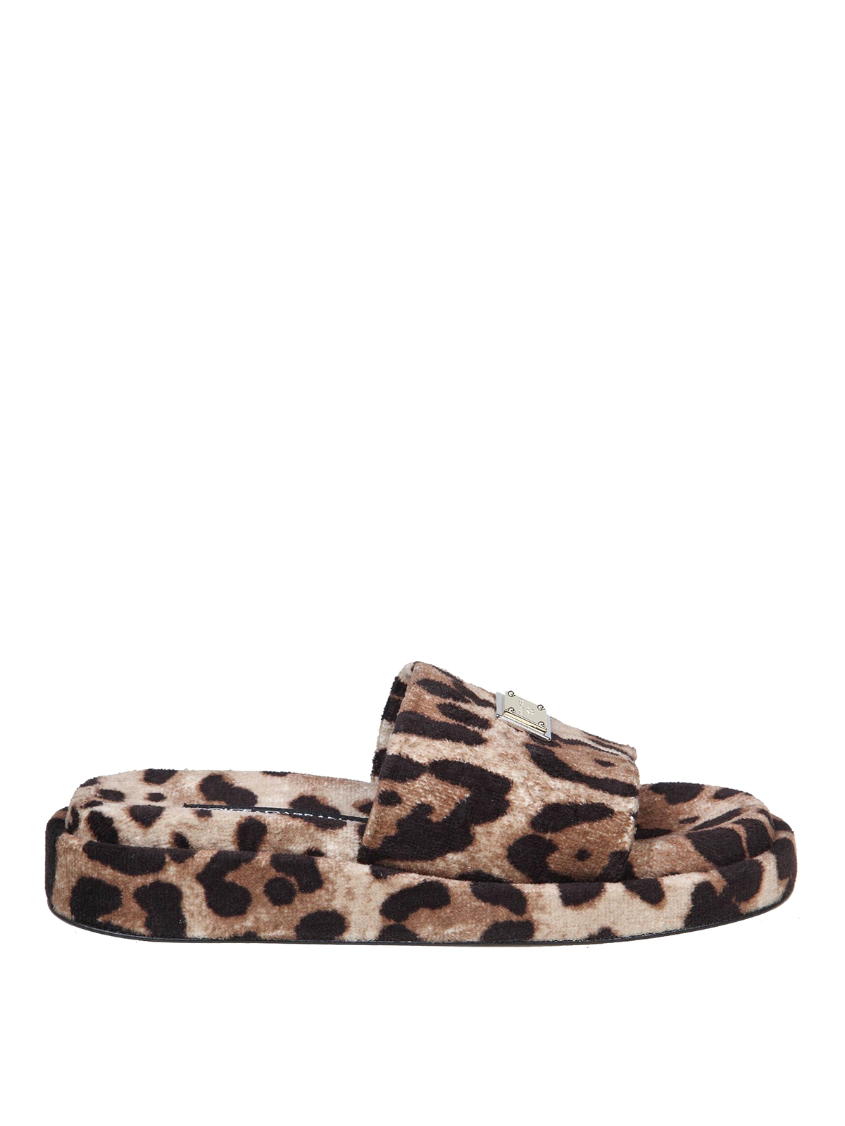 Dolce & Gabbana Leopard Print Sponge Sandals In Animal Print